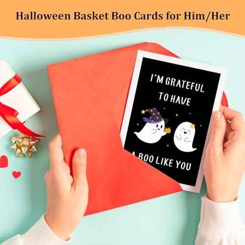 Halloween Gifts for Women Adult Halloween Boo Basket Stuffers for Her Him Adult Women Spooky Basket Stuffers for Boyfriend Girlfriend Couple Boo Basket Gifts for Women Kids Halloween Cards for Her