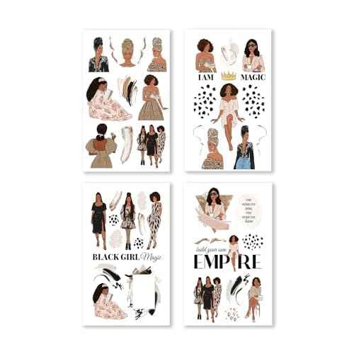 Rongrong Black Girl Magic Planner Stickers Book Volume 2 for Planners, Calendars, Journals, Vision Boards and Projects ? Premium Quality, Hand Drawn ? Scrapbook Accessories - 24 Pages