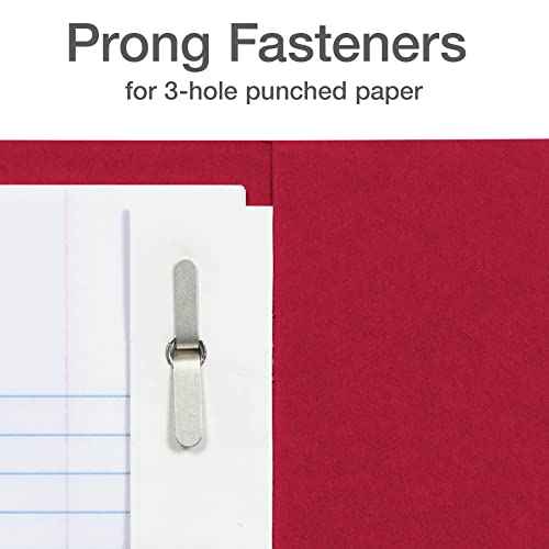 Oxford 2 Pocket Folders with Prongs, Mega Box of 125, Textured Paper Folders, Red, Letter Size, Essentials for School & Teacher Supplies Lists (57718)