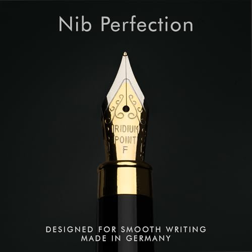 Wordsworth & Black Fountain Pen Set, Luxury Bamboo Wood - Fine Nib, Gift Case; Includes 6 Ink Cartridges, Ink Refill Converter -Journaling, Calligraphy; Drawing, Smooth Writing [Brown Wood]