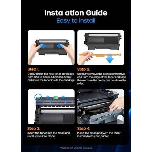 TN450 Toner Cartridge for Brother TN-450 TN 450 Compatible with HL-2280DW HL-2270DW Printers(2 Pack, Black)