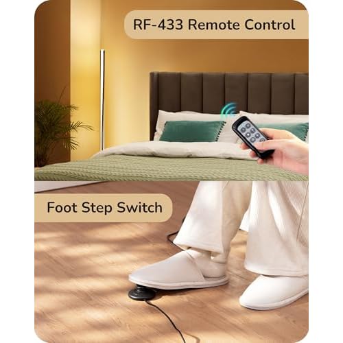 EDISHINE Helix LED Floor Lamp, 56" Tall Corner Lamps 2700K-6000K Dimmable, Remote Control & Foot Switch, Modern Minimalist Pole Lights for Bedroom, Living Room, Office, Black