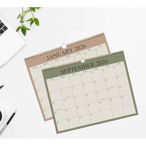 2026 Calendar, Wall Calendar 2025-2026 from November 2025 - December 2026, 15 Months Calendar with Premium Paper, Twin-Wire Binding & Hanging Hook, 8.5" x 11", Green