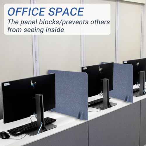Desk Divider Privacy Panel (2 Pack) 24" x 16" - Portable Desk Partition & Dividers for Office, Home Study & School Exams - Focus Enhancing Privacy Shield - Gray