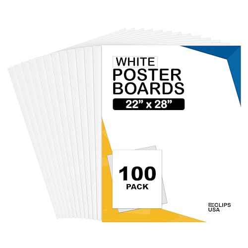 White Poster Paper 22x28, 100 Pack - Large Poster Board for School Supplies