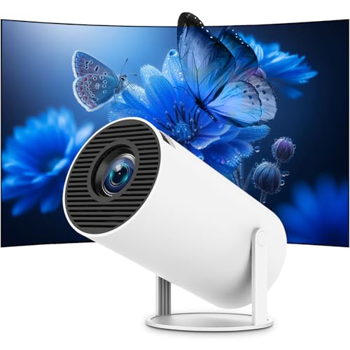 Mini Portable Projector 4K WiFi 6 BT 5.2 Upgraded Portable Projector Full HD Supported for Phone /PC /TV /HDMI /PS5 /Laptop Auto Keystone Home Theater 180¡Æ Rotation [Built-in App] White