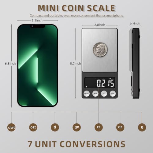 Digital Coin Scale 0.01g Precision for Coins Jewelry & Gold - 200g Capacity