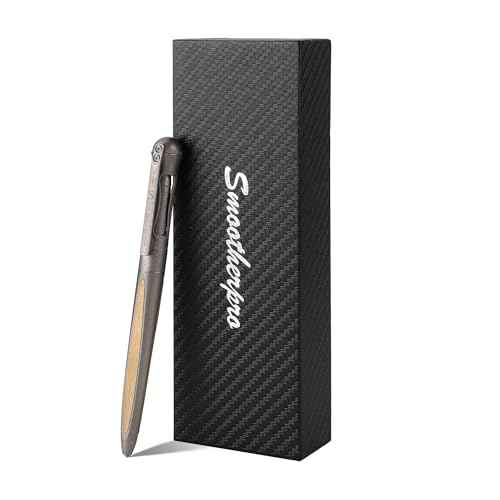 SMOOTHERPRO Titanium Ballpoint Pen Compatible with Parker Refill for EDC Men Women Business Signature Writing Journaling Gift Color Stone Wash Gray(TA02)