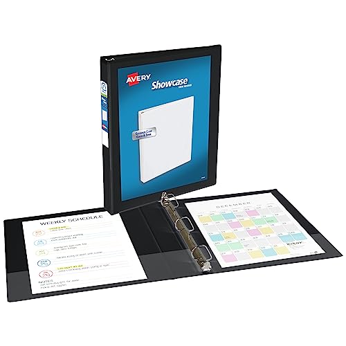 Avery Showcase 1-Inch Slant Ring View Binder - Black, 250 Sheet Capacity