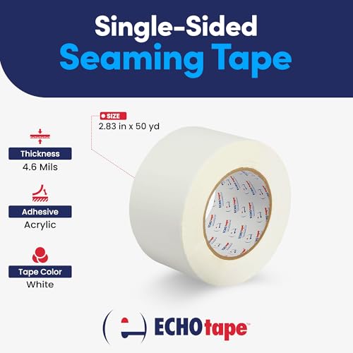 ECHOtape VI-V6460 | White Vinyl Patch & Seam Tape | Metal Building Insulation Repair | 2.83 in x 50 yds