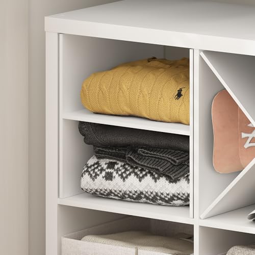Furinno Cubicle Cube Organizer Insert White H-Shelf for Extra Thick Cubes