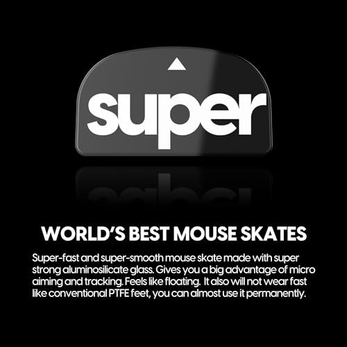 Superglide Glass Mouse Skates for Logitech G Pro X Superlight 2 (Type-C, Black) - Polished Smooth Glide, Durable Gaming Mouse Feet