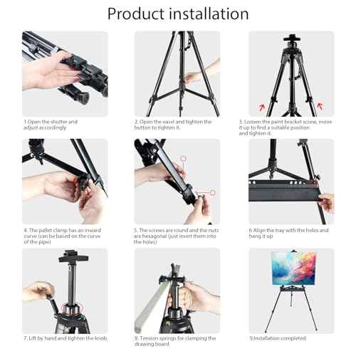 Art Easel Aluminum Alloy Portable Extendable Easel with Hand Crank Adjustable to 61.8 '' Drawing Board Holder, Compass, Level and Storage Bag -for Artists, Painters, Sketching, Outdoor Painting