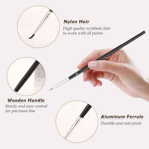 Anezus 30 Pcs Tiny Detail Paint Brushes #0 Fine Paint Brushes Set Liner Brush for Miniature 40k Model Crafts Watercolor Acrylics Oil