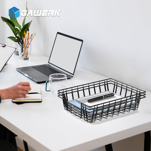Gawerk 3-Pack A4 Letter Magazine Desk File Organizer Trays - Modern Office Storage