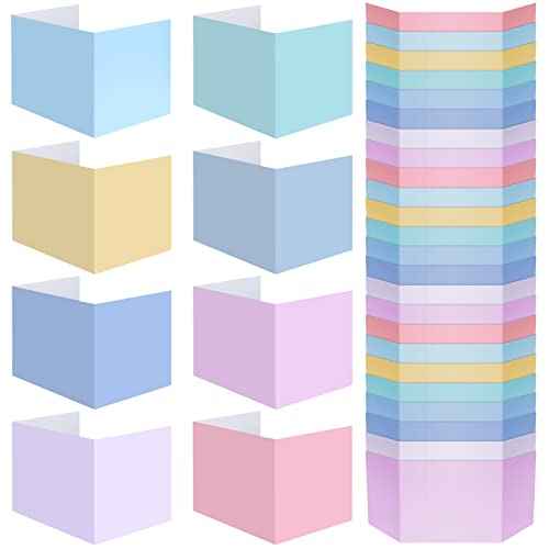 Yeaqee 24 Pcs Solid Privacy Boards for Student Desks Classroom Desk Divider Trifold Table Desk Privacy Panel Privacy Folders Screen Partition for School Teacher Student Study Test Home (Pastel Colors)