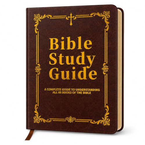 Large Print Bible Study Guide with Prayer Journal - Faux Leather Cover, 66 Pages for All 66 Books
