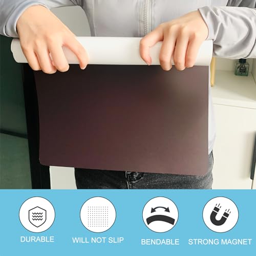 Magnetic Dry Erase Whiteboard Fridge White Board Sheet 17x11 with 4 Markers, 1 Magnetic Eraser and 2 Magnets, for Wall, Easy to Write and Clean Dry Erase Board for Kids, Office, Home