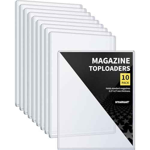 Magazine Toploaders - 7mm Thick Plastic Sleeves, 9x11.5 Top Loader Binder Magazine Protectors for Collectors, 10 Pack, (HMTL90115-10)