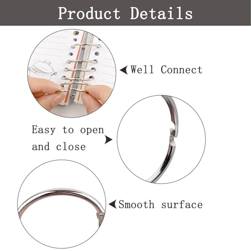1 Inch Binder Rings 100 Pack - Nickel Plated Loose Leaf Rings for Documents, Keys, Cards