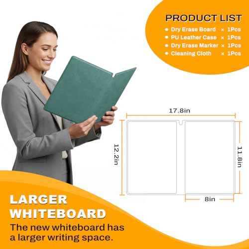 Small Dry Erase Board,12" x 9" Portable Dry Erase White Board,Double-Sided Folding Whiteboard with Pen(Blue)