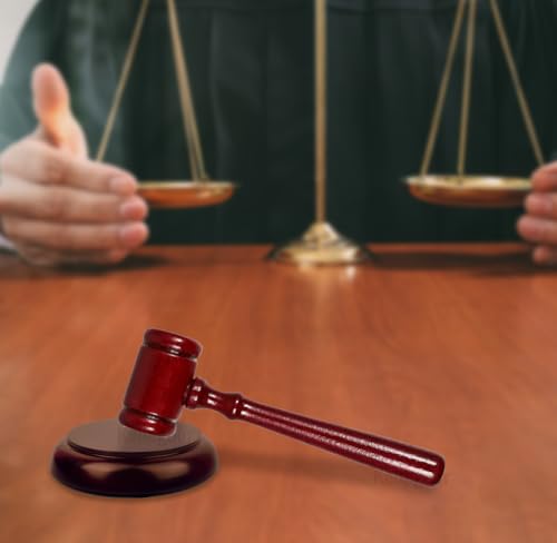 Mini Wooden Judge Gavel Set for Parties & Collectibles - 6 Pack
