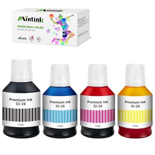 GI26 GX7021 Ink Refill Bottles Replacement Compatible for Canon 26 GI-26 GI26 Ink Bottles for Canon MAXIFY GX6021 GX7021 GX7020 GX6020 GX4020 GX5020 GX3020 Megatank Printer