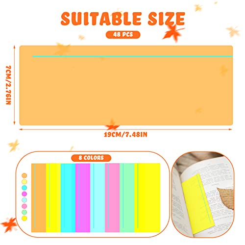 Fresh Style 48 Pcs Guided Reading Highlighter Strips for Dyslexia, Colored Overlays & Bookmark