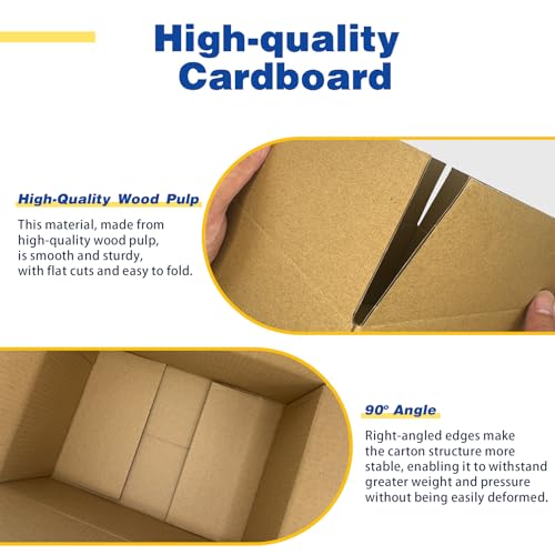 EZALFTIN 6x6x4 Inch Small Shipping Boxes - 30 Pack Brown Corrugated Cardboard for Packing & Mailing