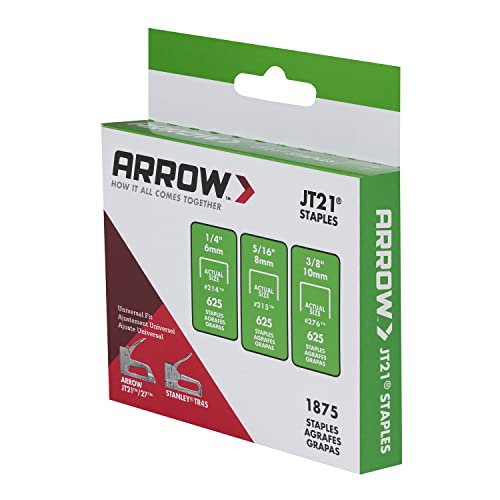 Arrow JT21 Thin Wire Staples & TT21 TruTac Staple Gun - Upholstery, Craft, and Repair Kit