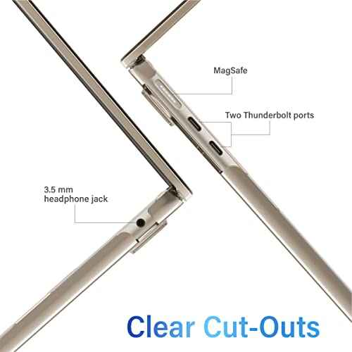 IBENZER Compatible with 2025 2024 2023 2022 MacBook Air 13 inch Case M4 A3240 M3 A3113 M2 A2681, Hardshell Case & KeyboardCover & ScreenFilm & Type-C for Mac Air 13.6, Crystal Clear, AT13-KK-CYCL+2TC