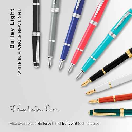 Cross Bailey Light Polished White Resin and Gold Tone Fine Nib Fountain Pen