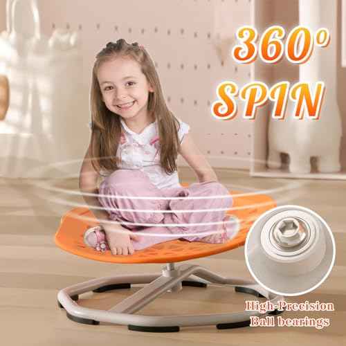 Sensory Spinning Chair - Swivel Chair for Autistic, Autism Spinning Chair with Handle (Orange)
