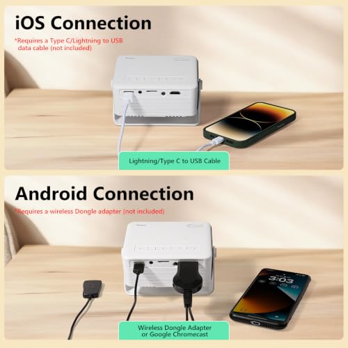 Yoton Y3 Mini Projector Black, Compact 720P Portable Home Theatre