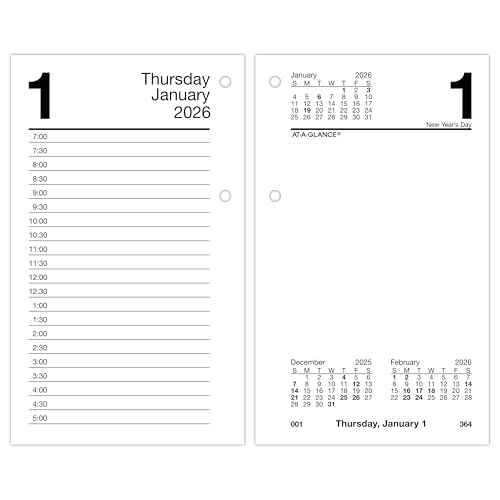 AT-A-GLANCE 2026 Desk Calendar Refill, Daily, 3.5" x 6", Standard, Loose-Leaf (E7175026)