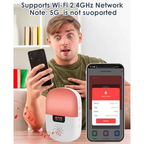 Caregiver Pager Wireless Call Button Smart WiFi Nurse Emergency Alert System 330 Feet Life Alert Button for Elderly/Patient/Disabled/Home(2.4GHz Wi-Fi Only)