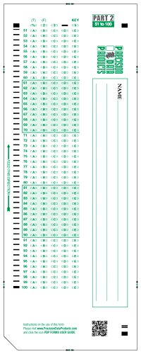 PDP-100 Compatible Test Forms Pack of 50 for 100-Question Multiple Choice Exams