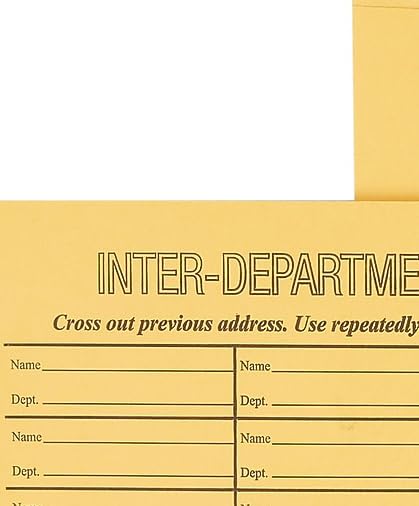 Staples Button & String Inter-Departmental Envelopes 10x13, 100 Pack - Reusable Office Mail