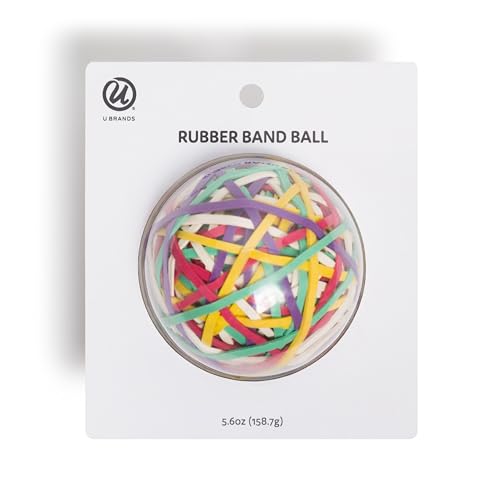 U Brands Assorted Rubber Bands Ball, 175 Count — Latex Free