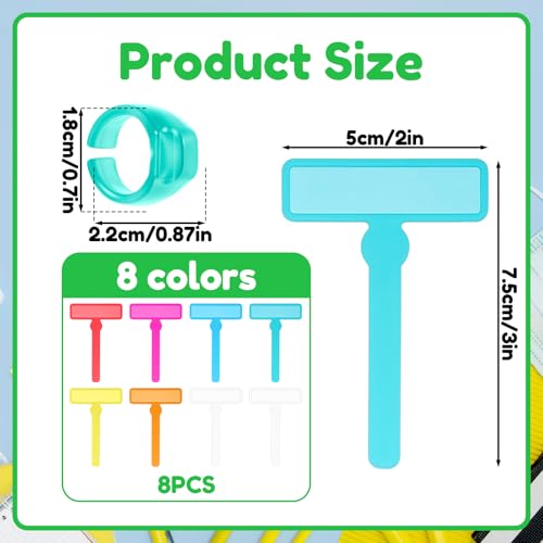 Colorful Reading Guide Strips with Finger Rings for Dyslexia & Reading Assistance