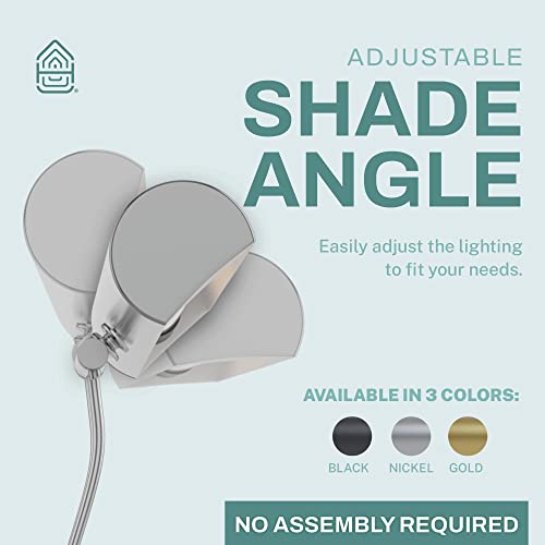 Home Intuition Classic Antique Retro Adjustable Leaning Piano Lamp Banker Desk Light (Satin Nickel)