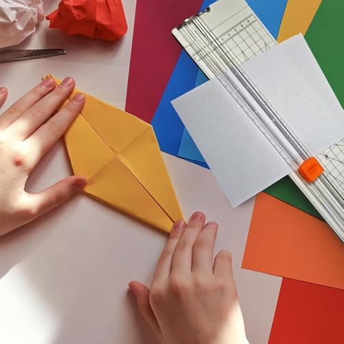 14-Inch Dual-Blade Paper Cutter with Adjustable Guide & Built-in Tape Measure