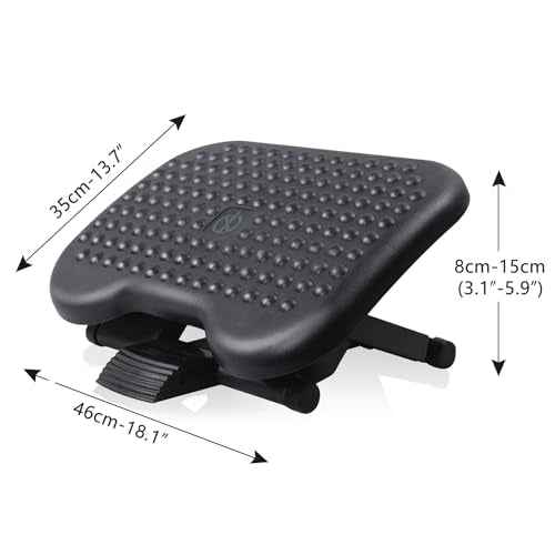 Under Desk Footrest Adjustable Height Comfy Foot Rest with 30 Degree Angle Adjustment for Comfort Home, Office Pressure Relief 18¡¿14 inch