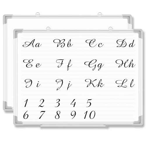Lincia Magnetic Dry Erase Whiteboard with Lines, 24" x 18" White Board Planner for Wall, Planning Board Magnetic Ruled Dry Erase Whiteboard with Aluminum Frame for Home School Classroom Office(Line)