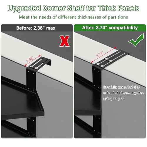 Office Cubicle Shelf Cubicle Storage Organizer Cubicle Accessories Height Adjustable Cubicle Corner Shelf with Adjustable Hooks
