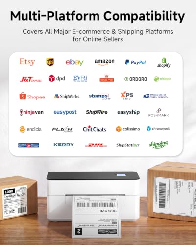 SVANTTO 4x6 Wireless Thermal Shipping Label Printer - Bluetooth & USB