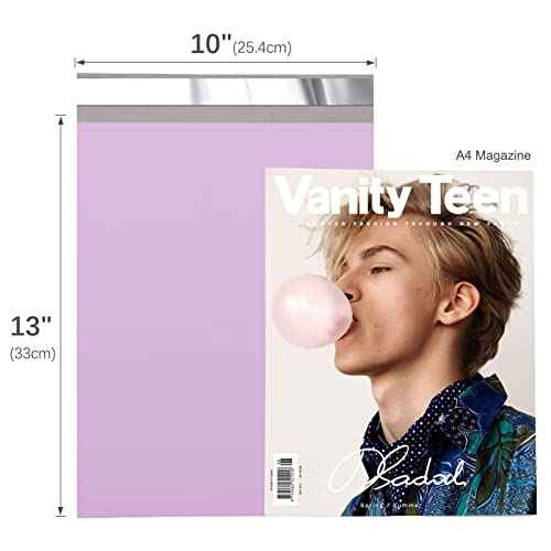 Fuxury Poly Mailers 10x13 Inch 100 Pcs, Heavy Duty Shipping Bags for Clothing, Strong Adhesive Shipping Envelopes for Small Business, Self Seal Mailers Poly Bags Mailing Envelopes Purple