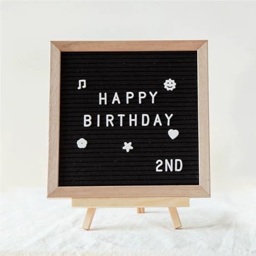 Black Felt Changeable Letter Board 10x10 Inch with 340 Letters & Stand