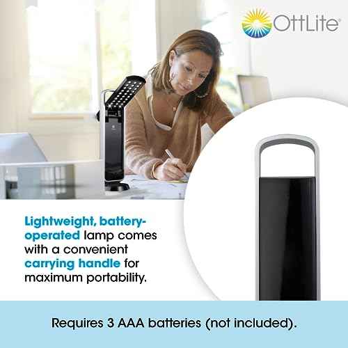 OttLite 290G59 Battery-Operated LED Mobile Task Lamp, Black