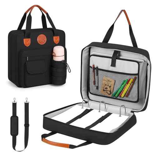 3 Ring Zipper Binder 3 Inch Binder with Zipper Shoulder Strap 700 Sheet Capacity & Multi-Pockets School Fits 13 Inch Laptop,3-in-1 Shoulder/Backpack/Handle